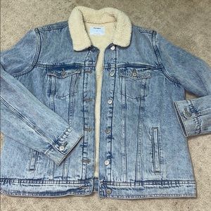 Fuzzy jean jacket